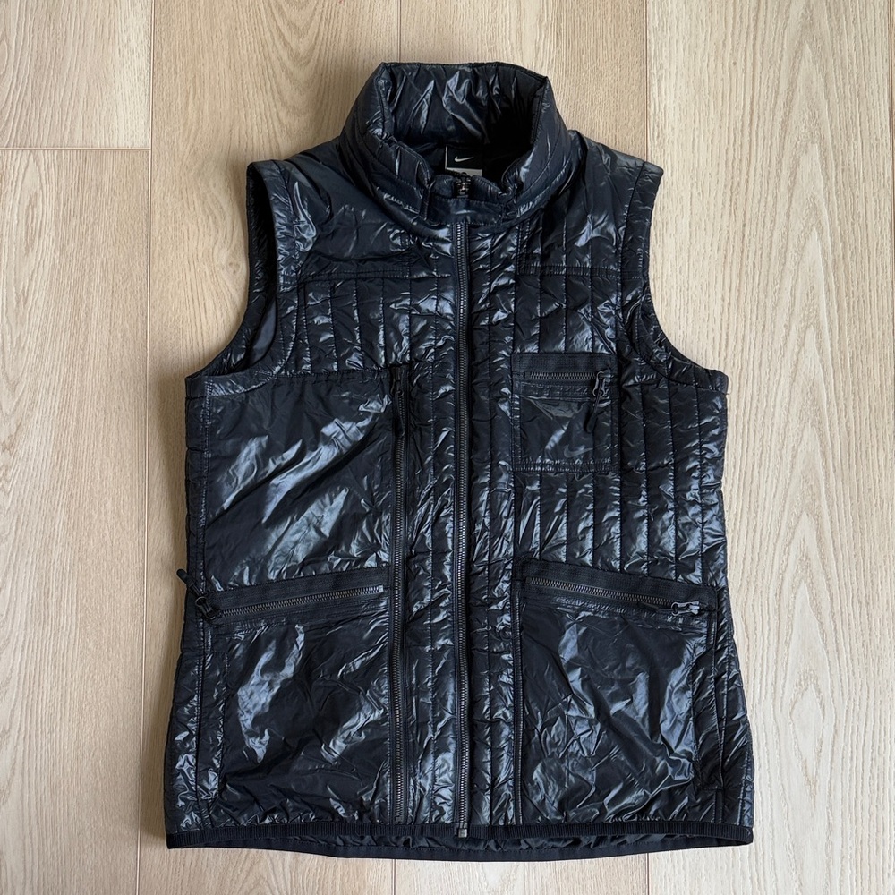 Nike Black Shiny Puffer Vest